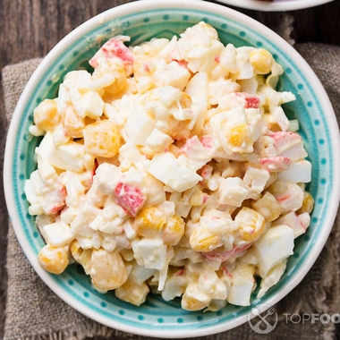 Imitation crab salad with rice