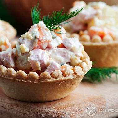 Olivier salad with pineapple