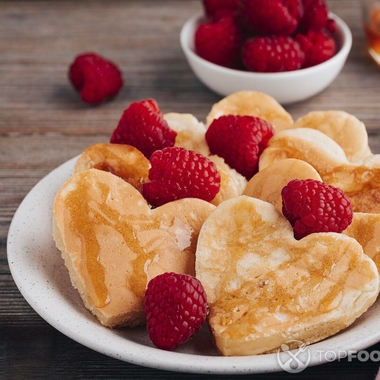 Heart-shaped pancakes