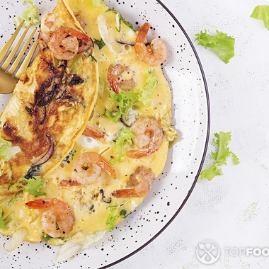 Shrimps And Cheese Omelette