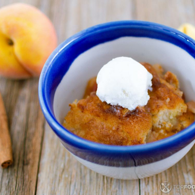 Deep Fried Peach Cobbler