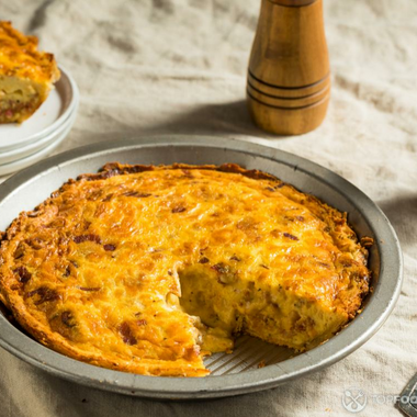 Quiche With Cheeses and Ham