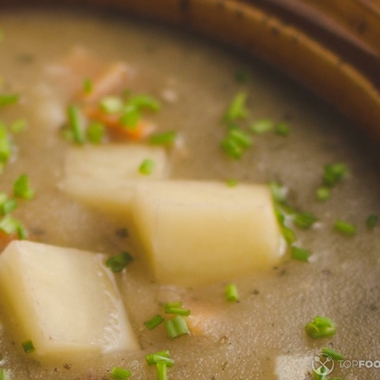 Potato Soup with Celery and Couscous