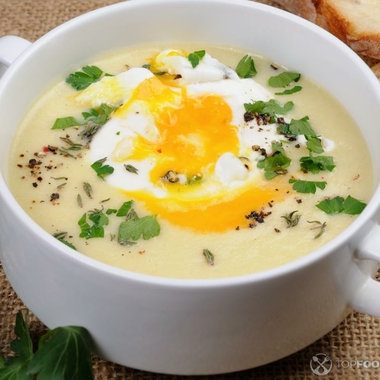 Potato Soup with Sour Cream and Herbs