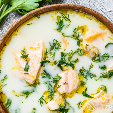 Potato Soup with Smoked Trout