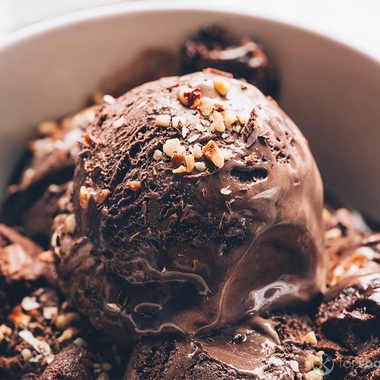 Chocolate Ice Cream with Nuts