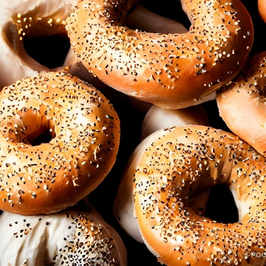 Bagels with Poppy and Sesame Seeds