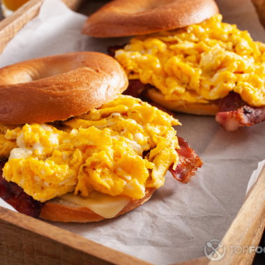 Bagel with Bacon and Scrambled Eggs