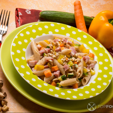 Warm Pasta Salad with Ham