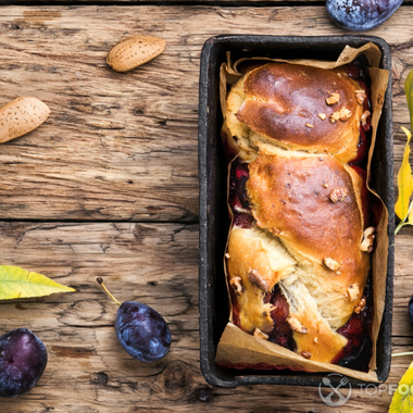 Plum Brioche with Walnuts