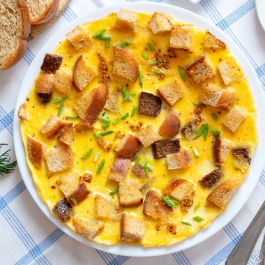 Cheese and bread omelette