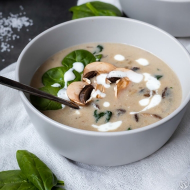 Raw cream mushroom soup