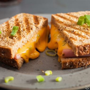 Grilled ham and cheese sandwich