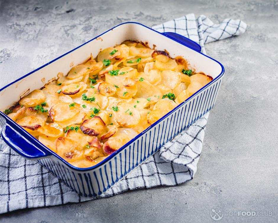 Vegan Casserole with Potatoes and Vegan Sausages