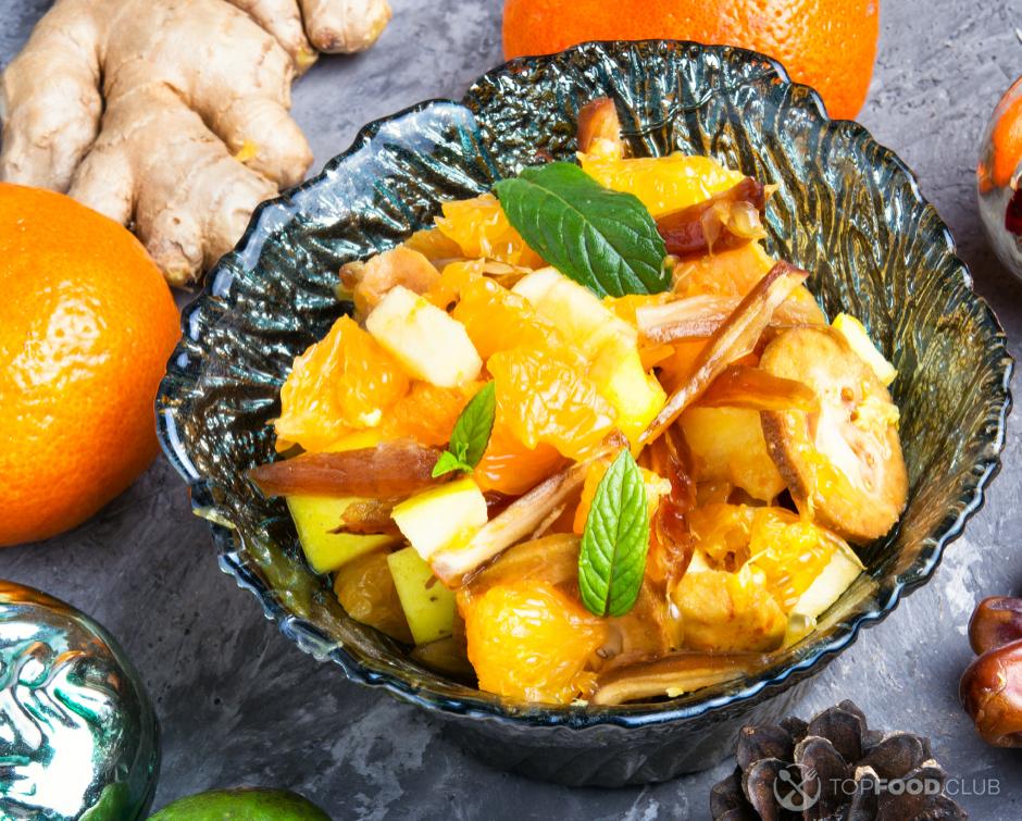 Fruit Salad with Walnuts and Maple Syrup
