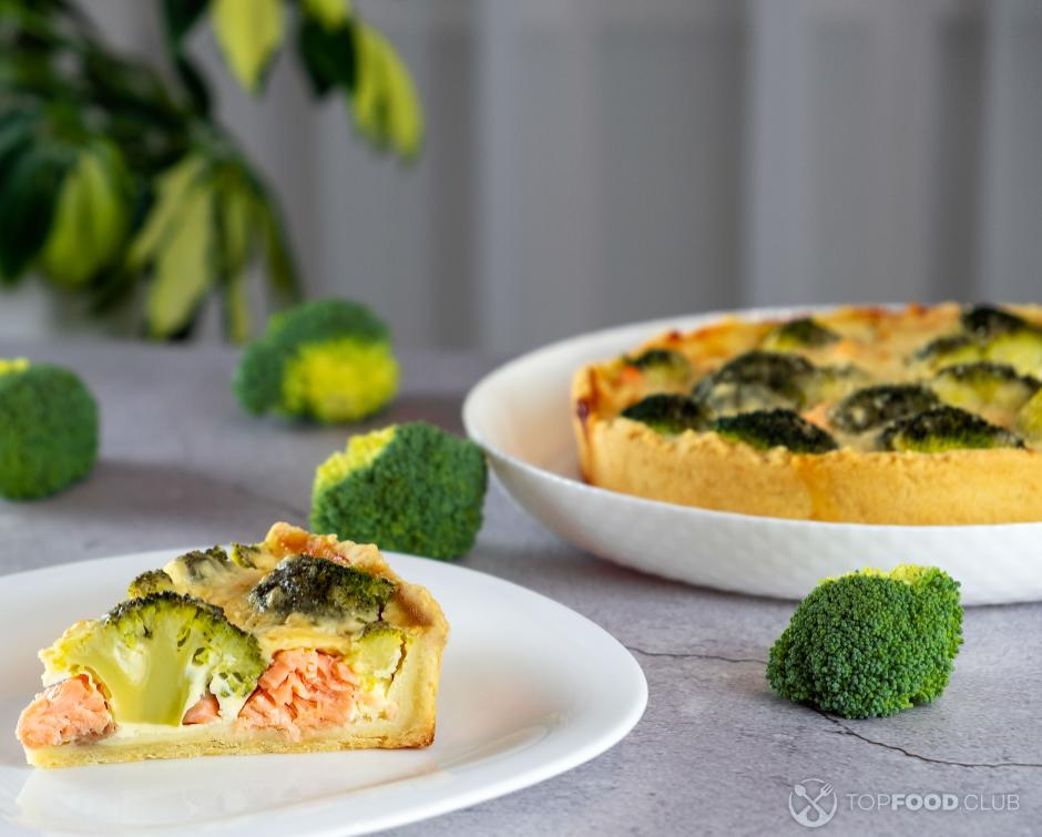 Salmon and Broccoli Quiche