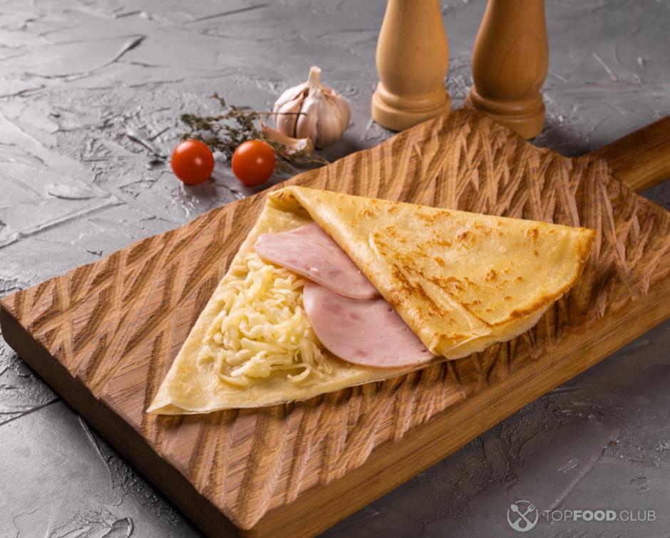 Pancakes with Ham and Cheese