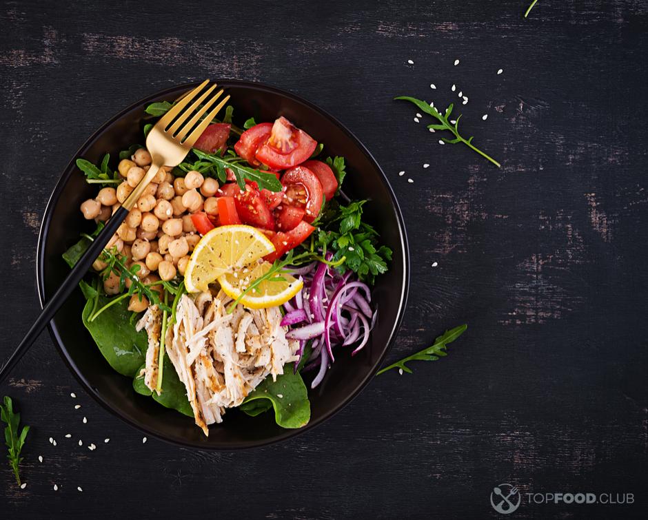 Chickpeas with Chicken and Avocado