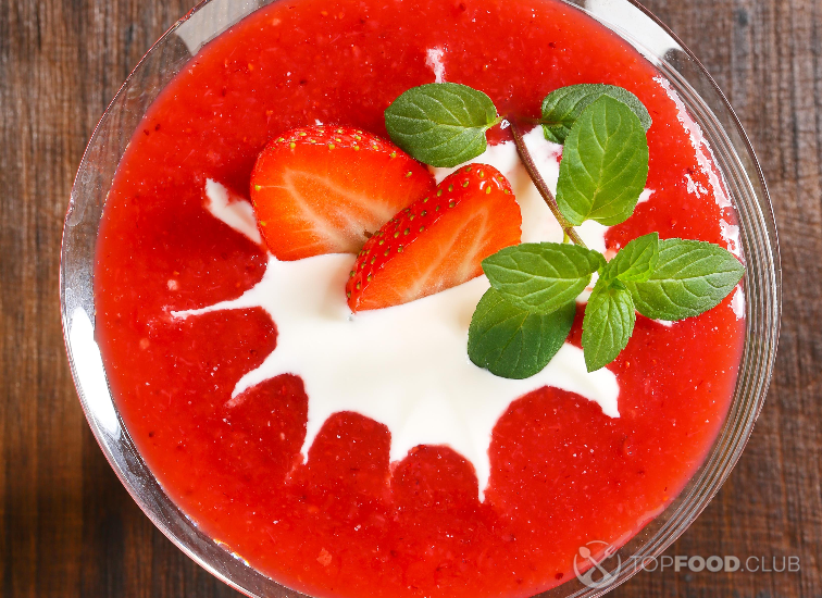 Strawberry Soup with Melissa and Oregano