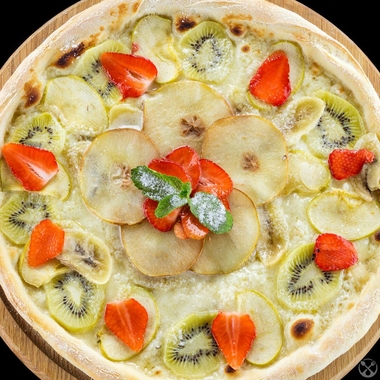 Вкусный Рецепт: Сладкая пицца с зефиром и рахат-лукумом