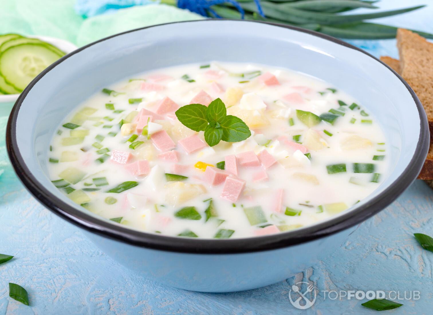 Вкусный Рецепт: Окрошка на минеральной воде и кефире