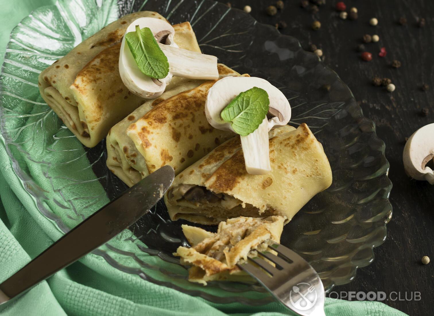 Блины с грибами