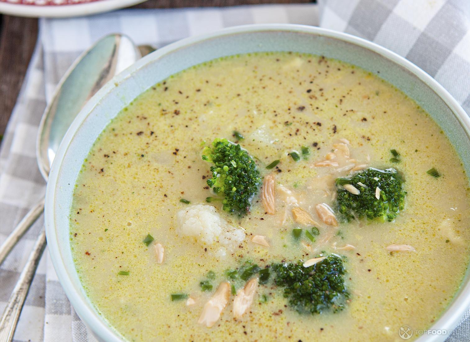 Постный овощной суп с брокколи