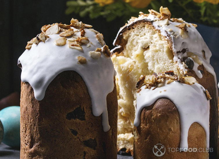 Пасхальный заварной кулич с изюмом