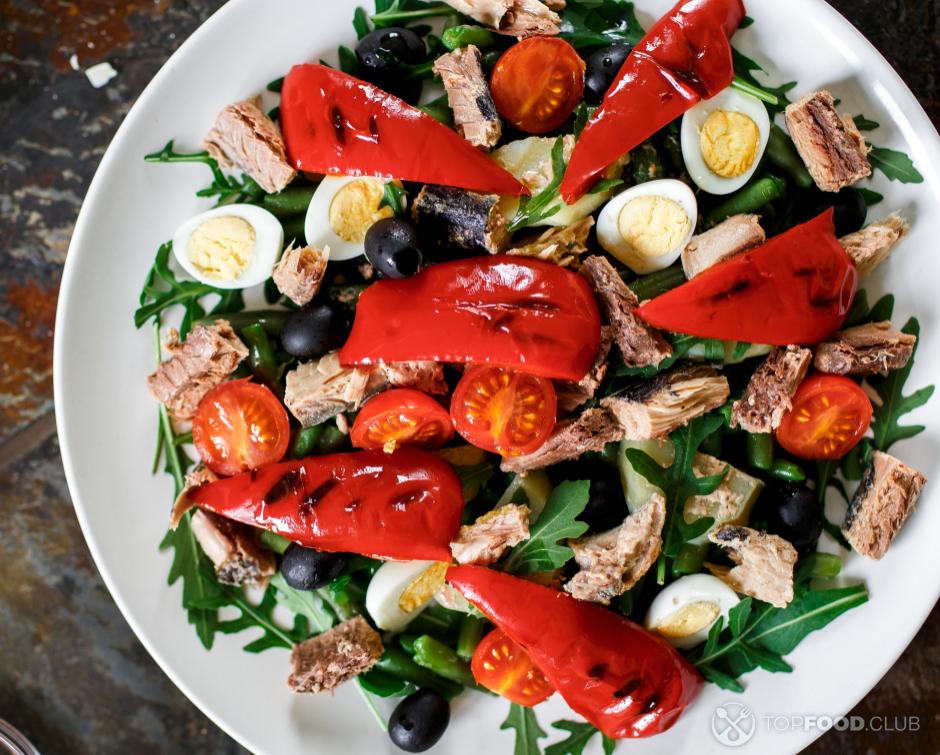 Салат с тунцом и болгарским перцем » Кулинарные рецепты с пошаговыми фотографиями