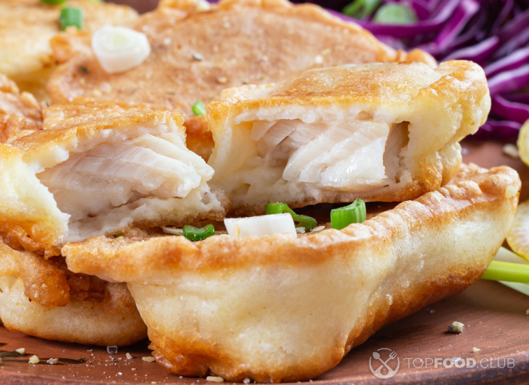 Рыбное филе в сырном кляре с рисом