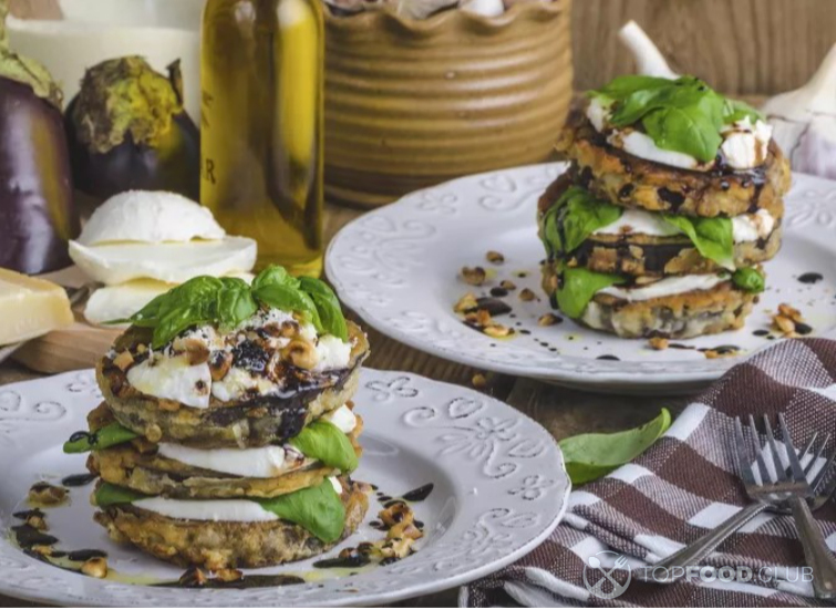 Башенки из баклажанов ореховой начинкой