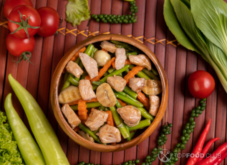 Свинина с овощами на пару