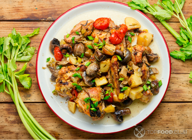 Куриное рагу с грибами